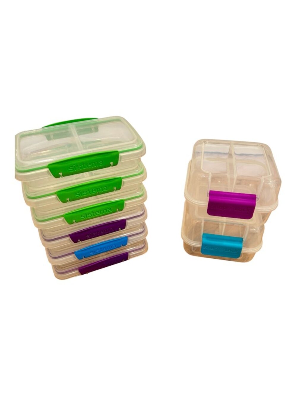 Sistema Klip It (6) & Snap Lock (2) Meal Prep Containers VGUC 8 Mix/Match